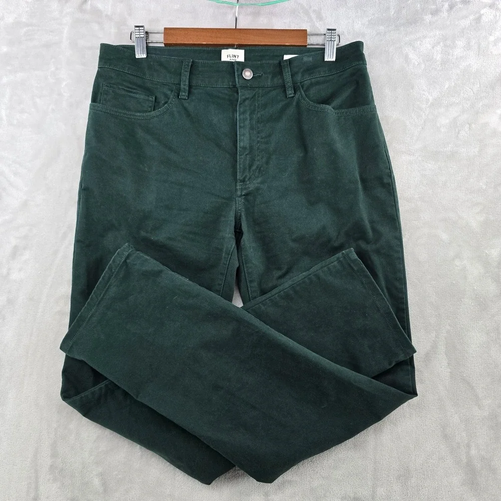 Flint and Tinder Pants Mens 32x32 Green Straight Fit 365 Chino Cotton Twill